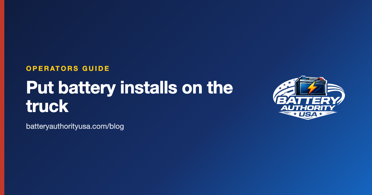 Adding Mobile Battery Replacement to a Towing or Roadside Business